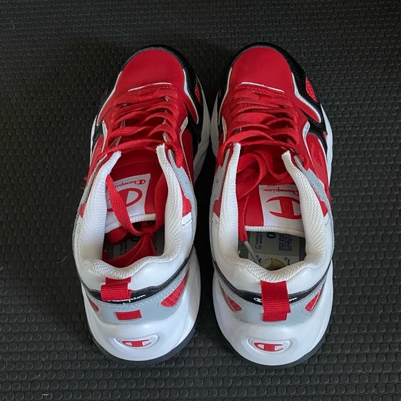 NWOT Champion Red and White Leather Shoes - Picture 2 of 6